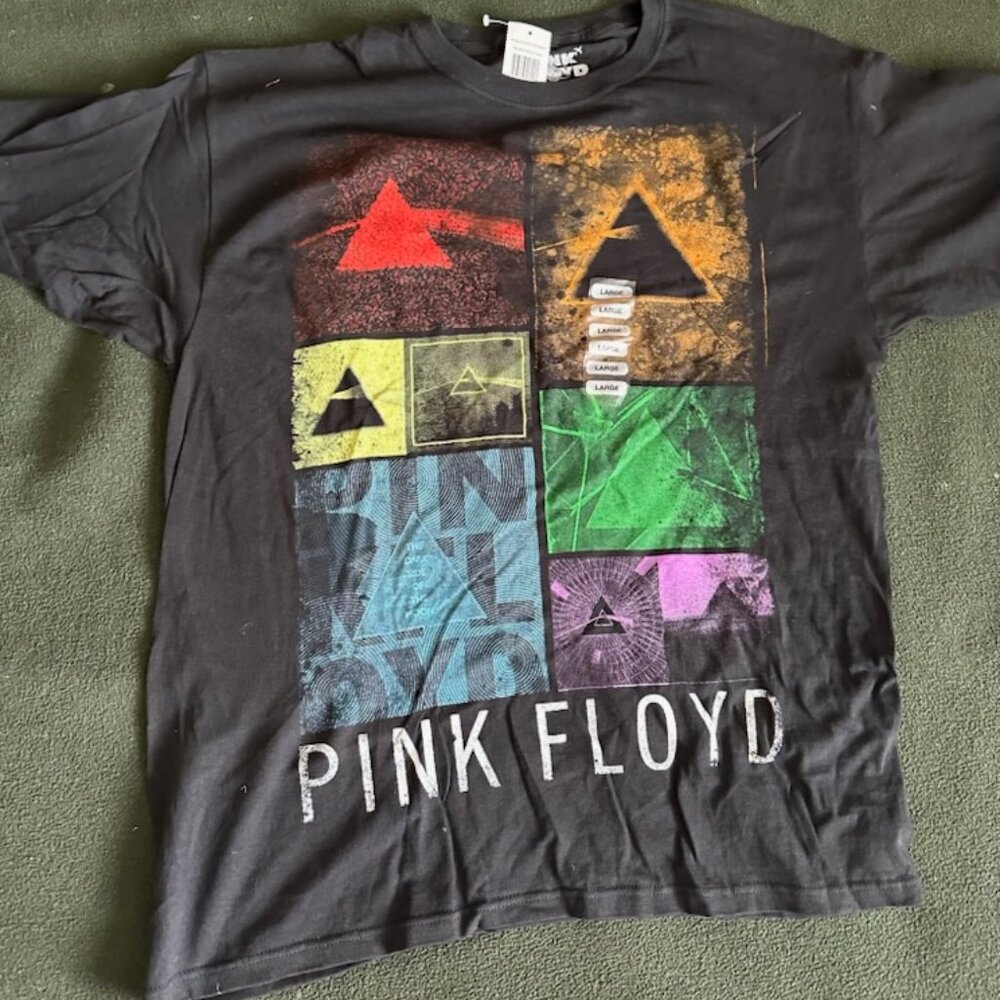Pink Floyd Dark Side of the Moon T-Shirt Large Black Brand New Rock Band Tee!